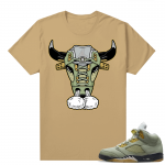 Jade Horizon 5s  Tees Tan Sneaker Raging Bull