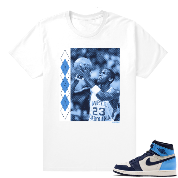 Obsidian UNC 1s | UNC MJ Jumper | White Shirt