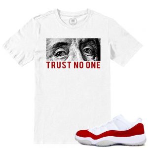 Match Varsity Red 11 lows Jordan Retros | Trust No One | White T shirt