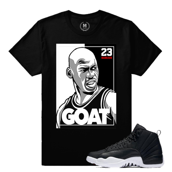 Match Neoprene 12s Jordan Retro | Goat Staredown | Black T shirt