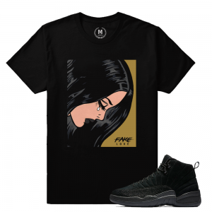 Match Jordan OVO 12 Black | Fake LOVE OVO Black | Black T shirt