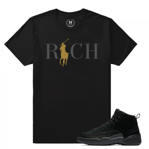 Match Jordan OVO 12 Black | Country Club Rich | Black T shirt