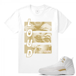 Match OVO 12 Jordan Retro | That Loud | White T shirt