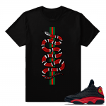 Retro 13 Bred - Designer Snake Matching T shirt - Black