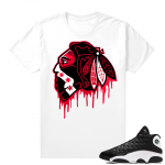 Reverse He Got Game Jordan 13 shirt White - Black Hawk Drip