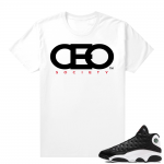 Reverse He Got Game Jordan 13 shirt White - CEO Society Logo