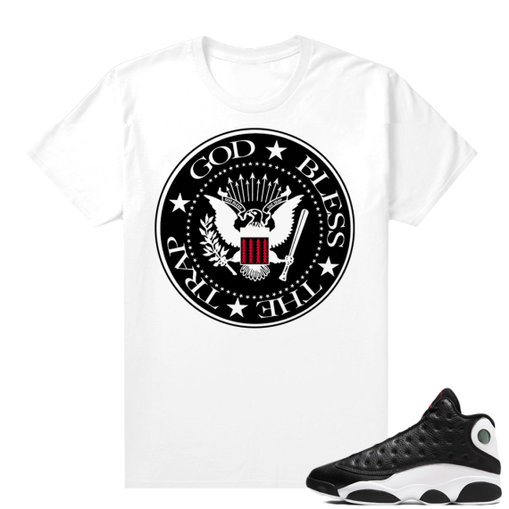 Reverse He Got Game Jordan 13 shirt White - God Bless the Trap Logo