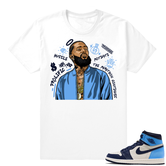 Obsidian UNC 1s | Nipsey Tribute | White Shirt