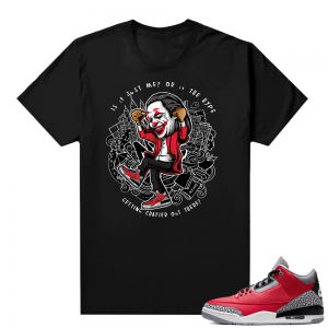 Red Cement 3s shirt black - Crazy Hype