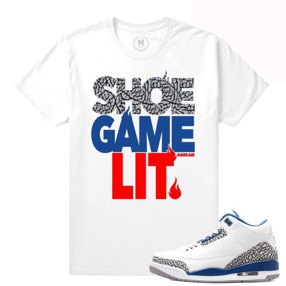 Match Jordan 3 True Blue OG | Shoe Game Lit | White T shirt