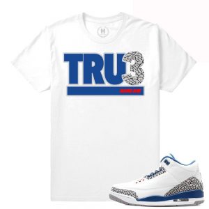 Match Jordan 3 True Blue OG | TRUE | White T shirt