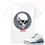 Match Jordan 3 True Blue OG | DXPE SKULL | White T shirt