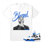 Match Jordan 4 Motorsport | Blessed | White T shirt