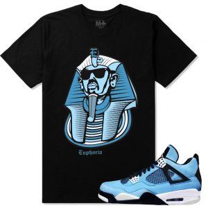 Powder Blue 4s shirts | 'Euphoria Pharaoh' sneaker tees shirt Black