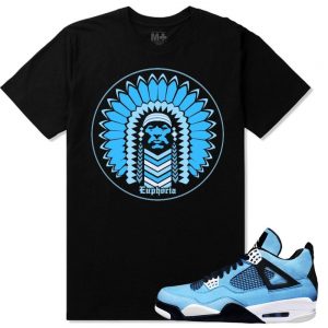 Powder Blue 4s shirts | 'Chiefin' sneaker tees shirt Black