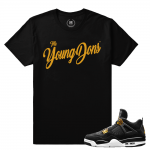 Match Jordan 4 Royalty | The Young Dons | Black T shirt