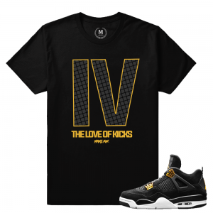 Match Jordan 4 Royalty | 4 the Love of Kicks | Black T shirt