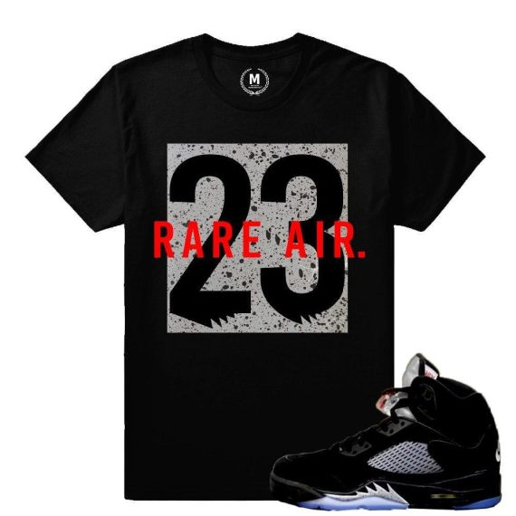 Match Jordan 5 Black Metallic OG | Rare Air 23 | Black T shirt