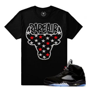 Match Jordan 5 Black Metallic OG | Rare Bull Stars | Black T shirt