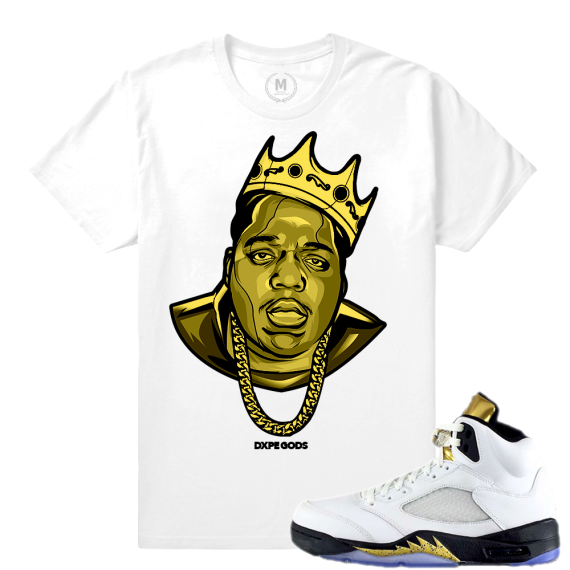 Match Olympic 5 Jordan Retro | Biggie Gold Statue | White T shirt