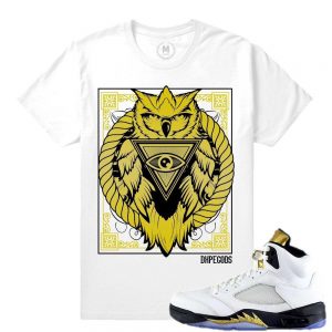 Match Olympic 5 Jordan Retro| Dxpe Gods All Seeing Owl |White T shirt