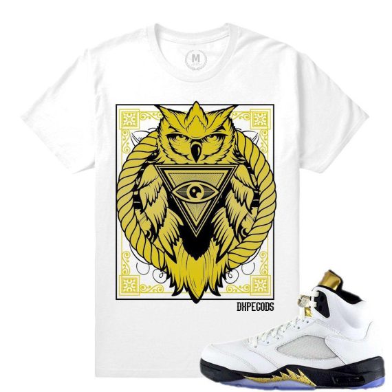 Match Olympic 5 Jordan Retro| Dxpe Gods All Seeing Owl |White T shirt