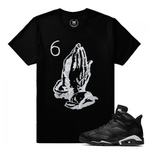 Match Jordan 6 Black Cat | 6 God | Black T shirt