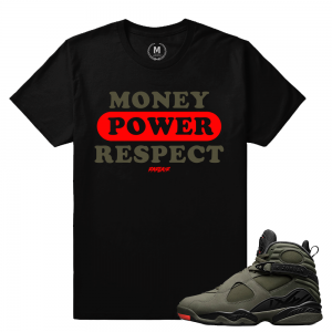 Match Jordan 8 Take Flight | Money Power Respect | Black T shirt