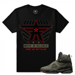 Match Jordan 8 Take Flight | In Silence | Black T shirt