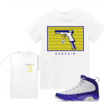 Match Jordan 9 Kobe | Rare Air Gun Shop | White T shirt