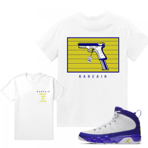 Match Jordan 9 Kobe | Rare Air Gun Shop | White T shirt