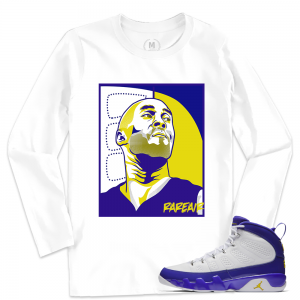 Match Jordan 9 Kobe | Mamba Stare down | White Long Sleeve T shirt