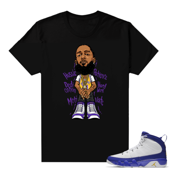 Match Jordan 9 Kobe | Nipsey Hussle | Black T shirt