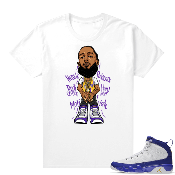 Match Jordan 9 Kobe | Nipsey Hussle | White T shirt