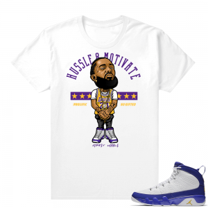 Match Jordan 9 Kobe | Nipsey Hussle Motivate | White T shirt