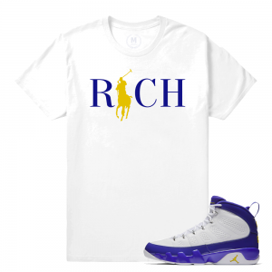 Match Jordan 9 Kobe | Country Club Rich | White T shirt