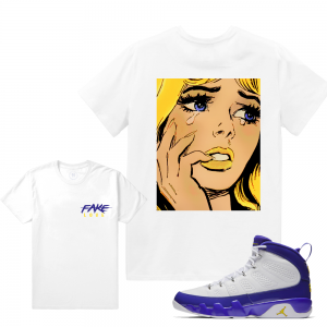 Match Jordan 9 Kobe | Fake Love | White T shirt