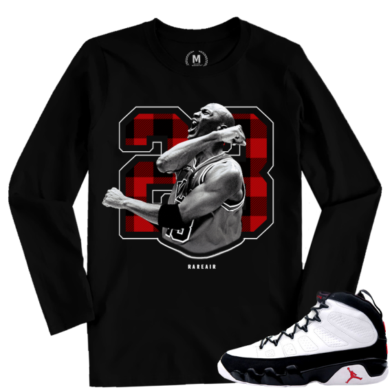 Match Jordan 9 OG Space Jam | Victory | Black Long Sleeve Shirt