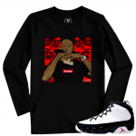 Match Jordan 9 OG Space Jam | 21 Savage | Black Long Sleeve Shirt