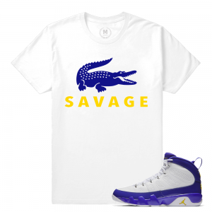 Match Jordan 9 Kobe | Savage | White T shirt