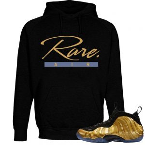 Nike Foamposite One Gold shirts | 'Rare Air Script' sneaker tees shirt in Black Hoody