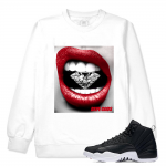 Match Neoprene 12s Jordan Retro | Diamond Lips | White Crewneck Sweatshirt