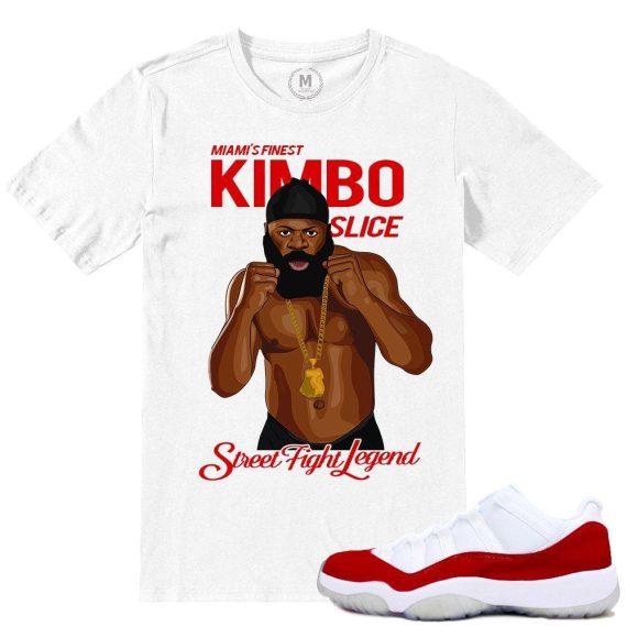 Match Varsity Red 11 lows Jordan Retros | Street Fight Legend | White T shirt