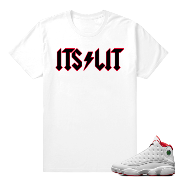 Retro 13 - History of Flight T shirt - Its Lit - White