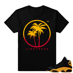 Match Jordan Retro 13 shirt | Live Fresh Palm Logo | Black shirt