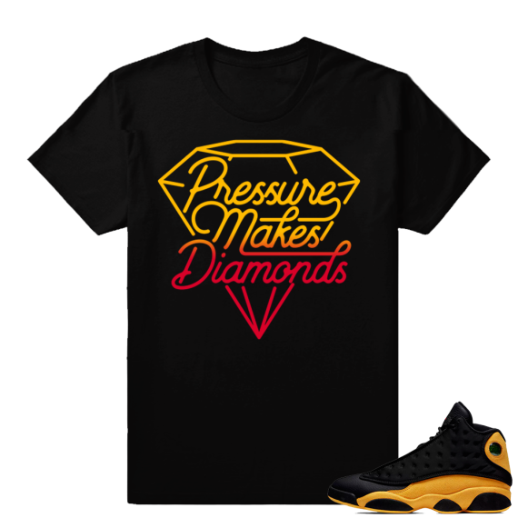 Match Jordan Retro 13 shirt | Pressure Makes Diamonds | Black shirt