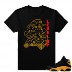 Match Jordan Retro 13 sneaker apparel | Level Up | Black shirt