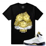 Match Olympic 5 Jordan Retro| Dxpe Gods Time is Money |Black T shirt