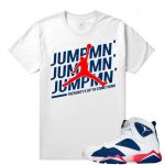 Match Jordan 7 Tinker Alternate | Jumpman Jumpan| White T shirt