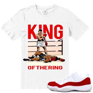 Match Varsity Red 11 lows Jordan Retros | King of The Ring | White T shirt